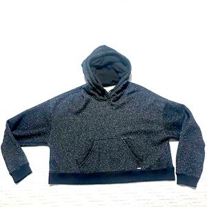 Hollister Black Glitter Cropped Hoodie